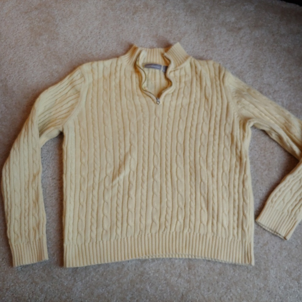 Croft & Barrow ribbed yellow 1/4 zip sweater